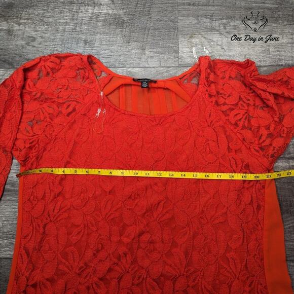 Signature Studio Floral Lace Layered Top Size L - Picture 3 of 5